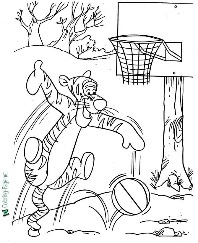 Winnie the pooh and tigger coloring page