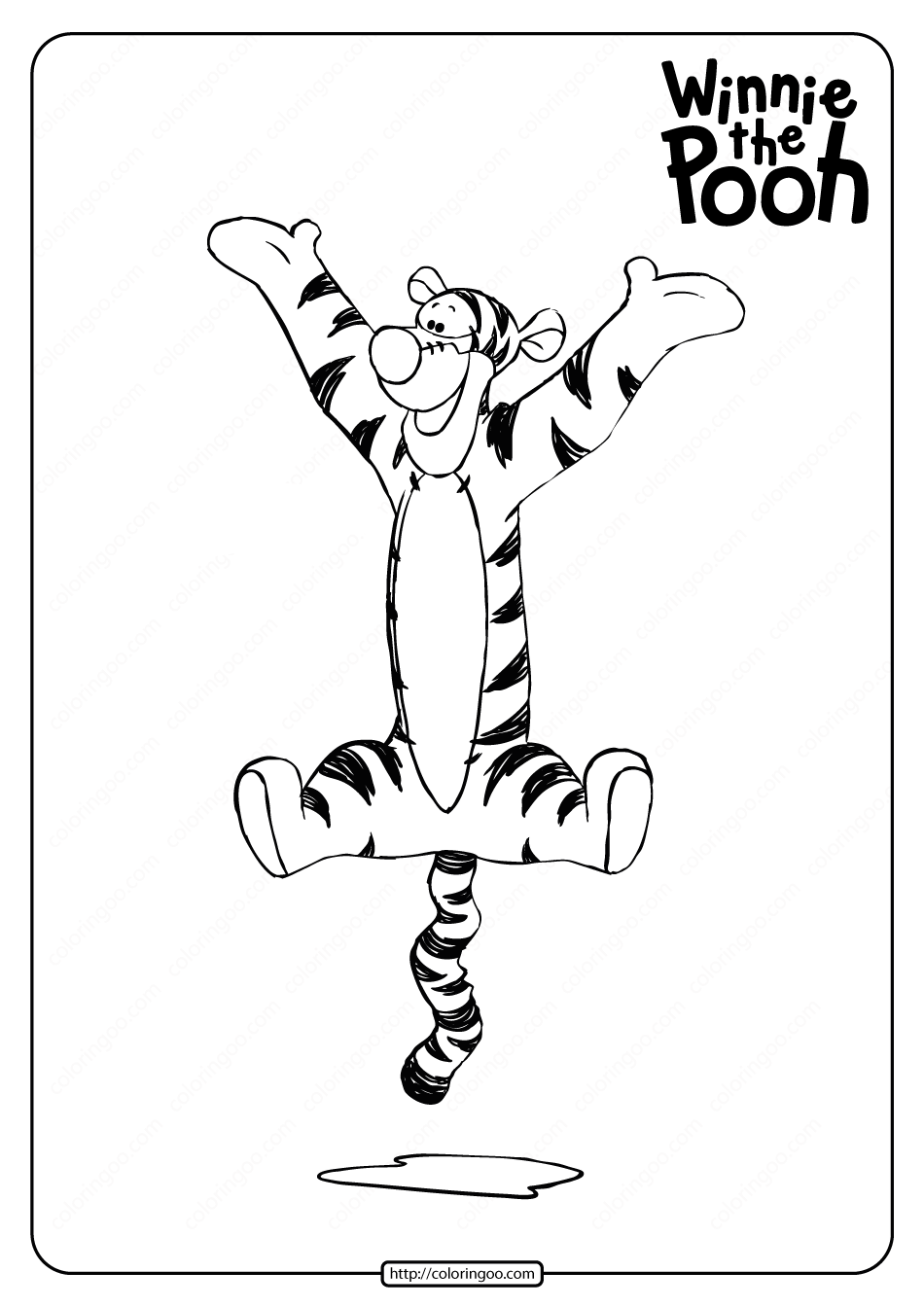 Printable winnie the pooh tigger coloring page