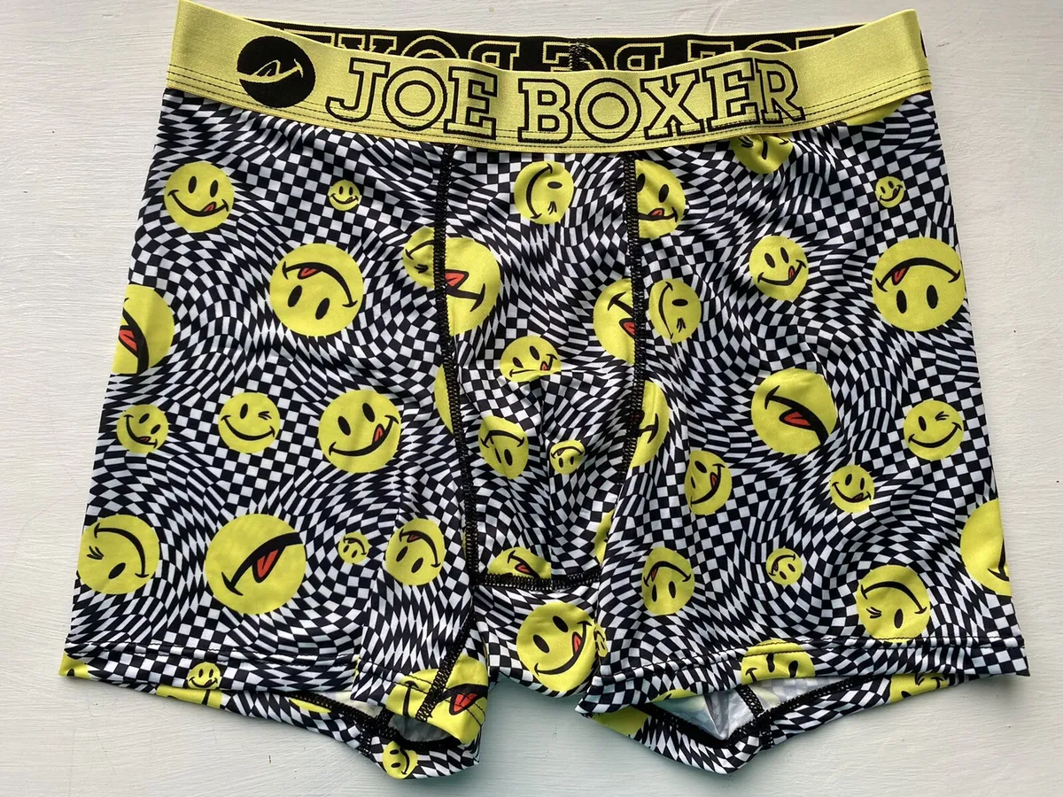 Joe boxer briefs smiley face emoji psychodelic black white mens s m l xl new nwt