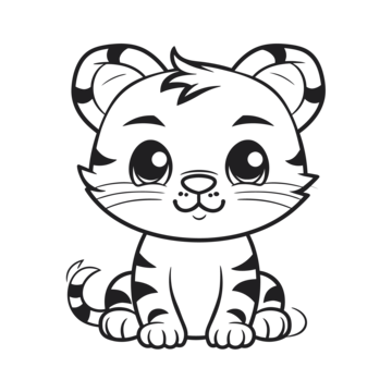 Tiger outline vector art png images free download on