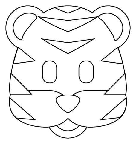 Tiger face emoji coloring page free printable coloring pages