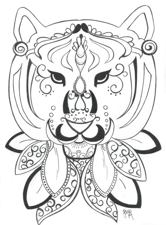 Tiger colouring page