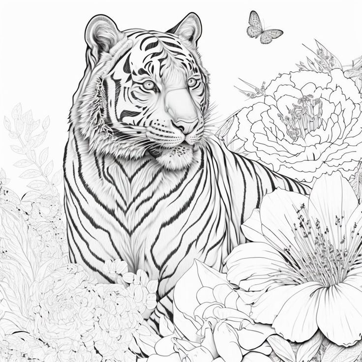 Relax and roar majestic and relaxing tiger coloring pages for adults