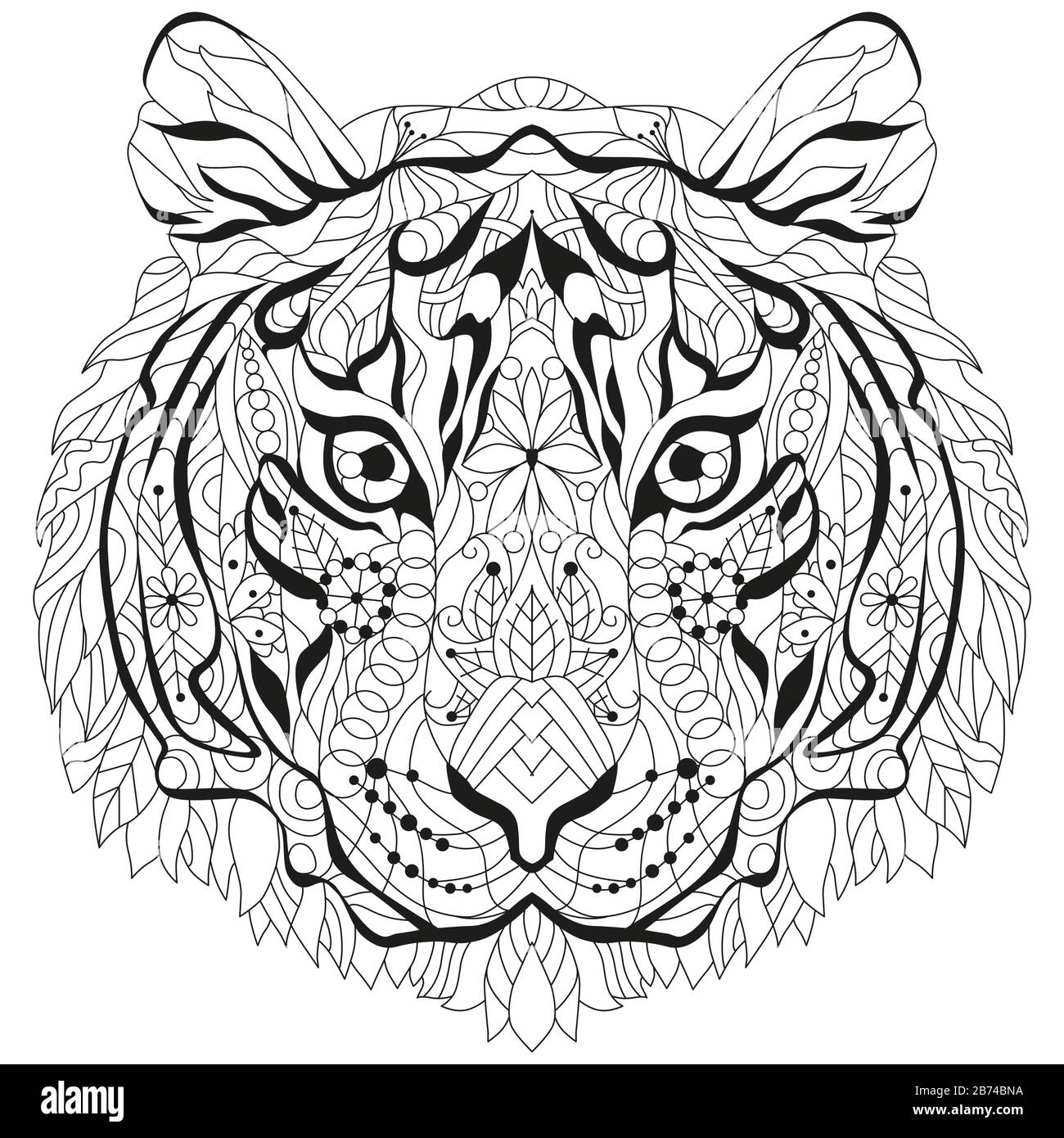 Tigre para colorear imãgen vectorial de stock