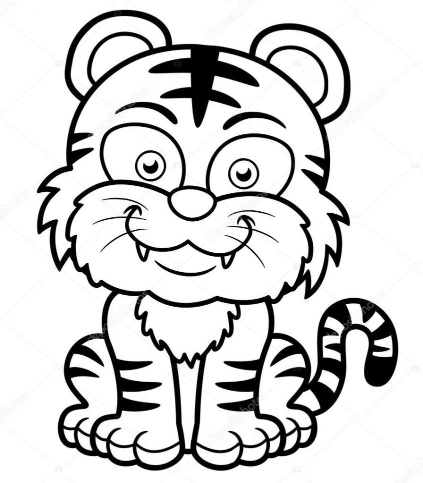 Tigre para colorir e pintar animais para colorir pãginas para colorir livro de colorir