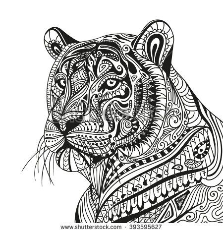 Un tigre de mandalas mandala coloring pages mandala coloring animal coloring pages