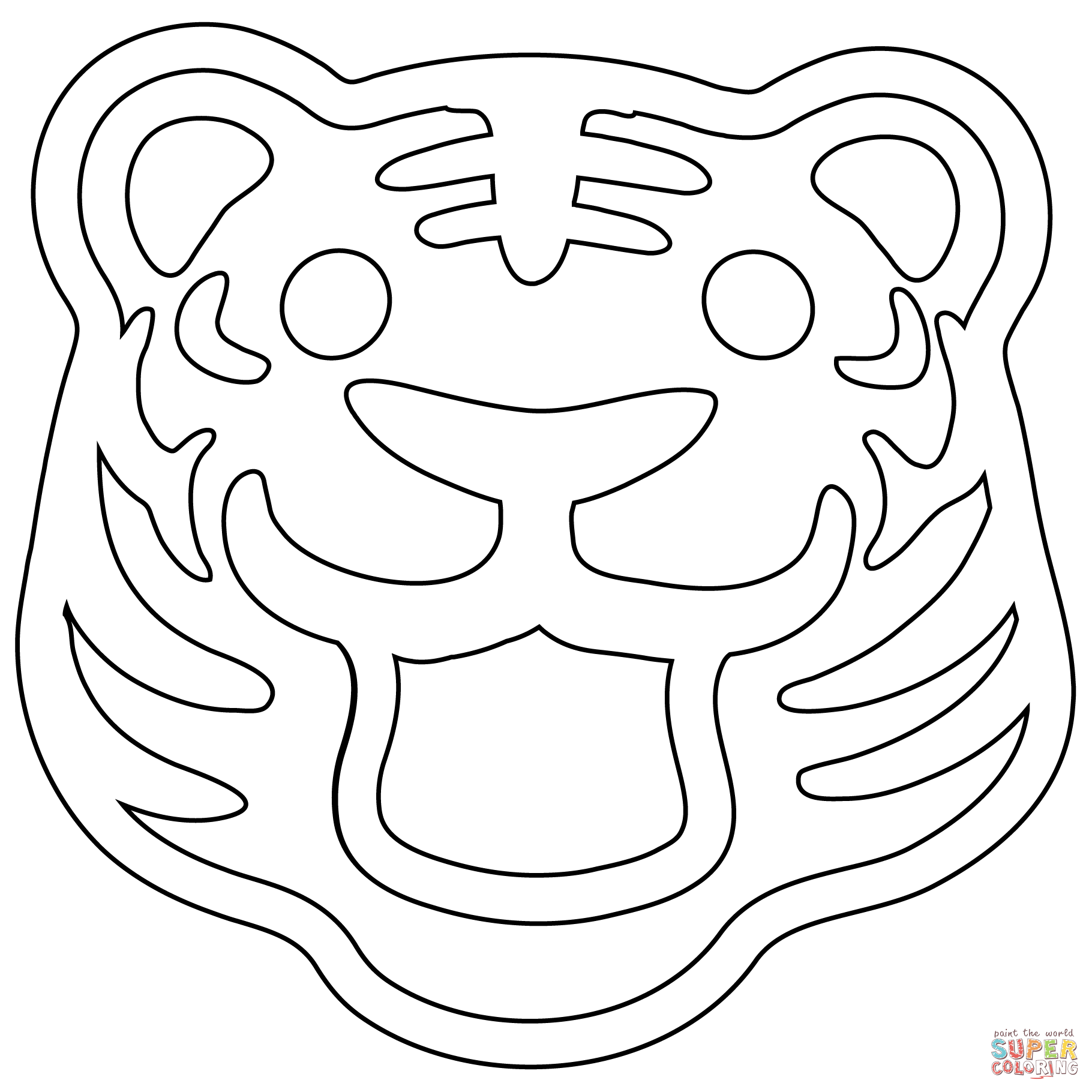 Dibujo de emoji de cara de tigre para colorear dibujos para colorear imprimir gratis