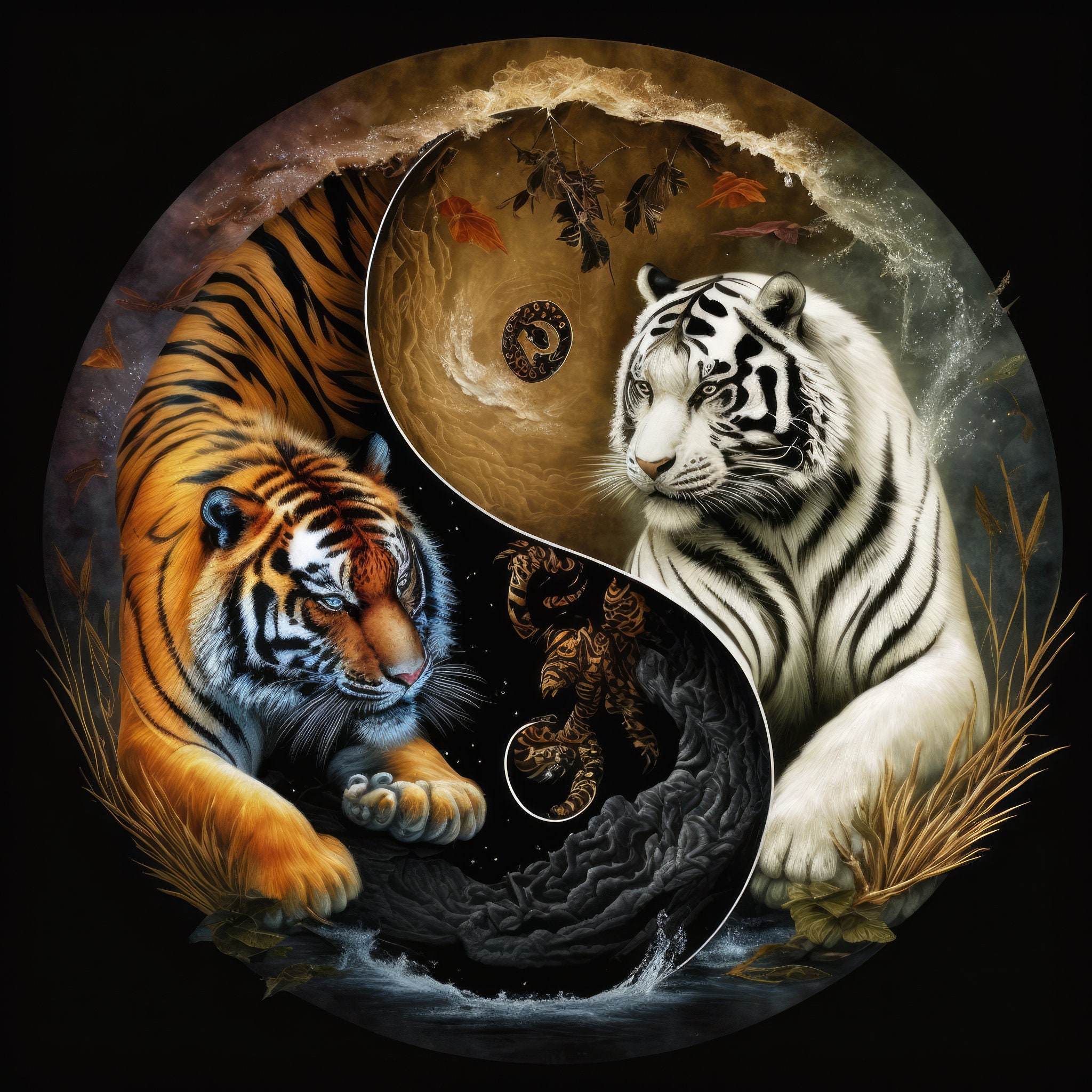 Tiger yin and yang high resolution digital download