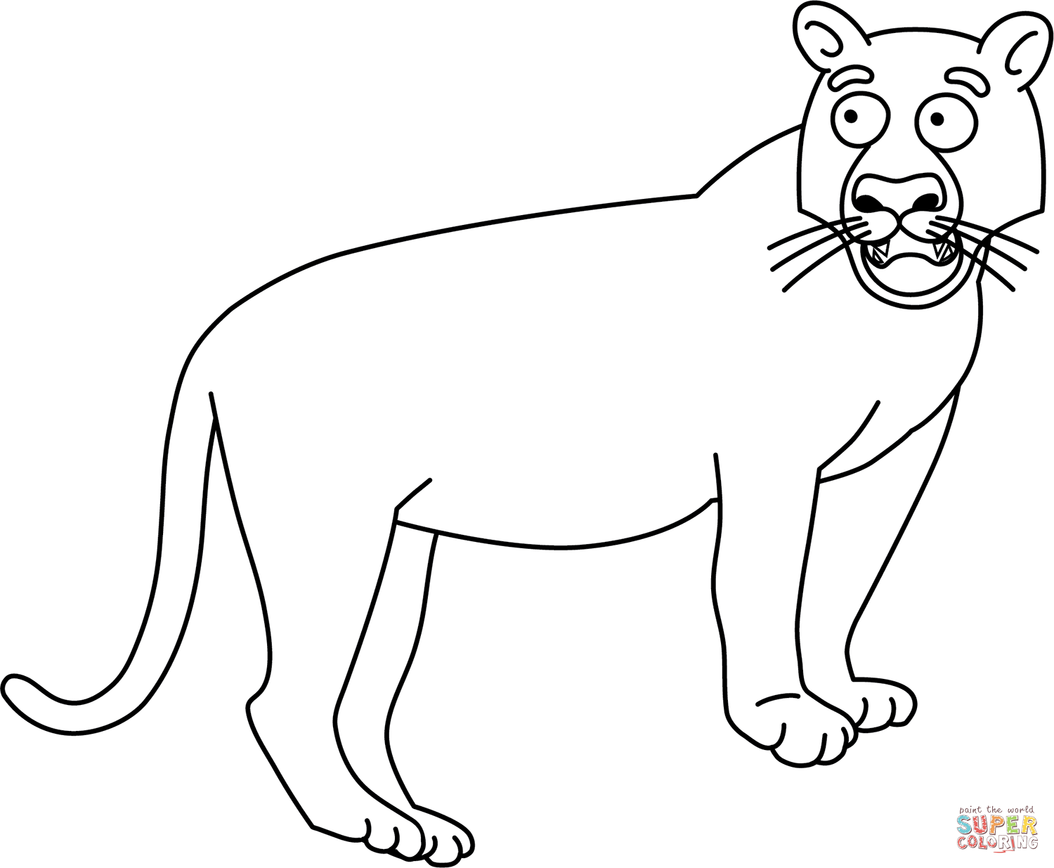 Dibujo de tigre divertido sin rayas para colorear dibujos para colorear imprimir gratis