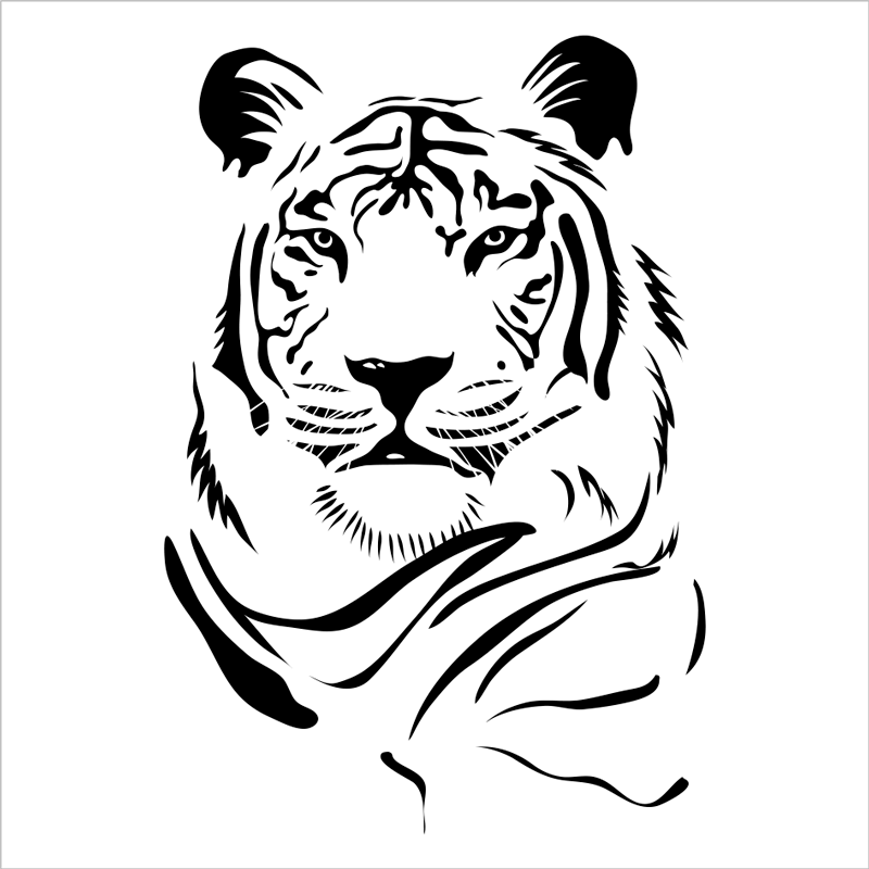 Vinilos animal salvaj retrato de tigre