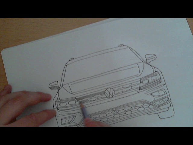 Car drawing volkswagen tiguan time lapse