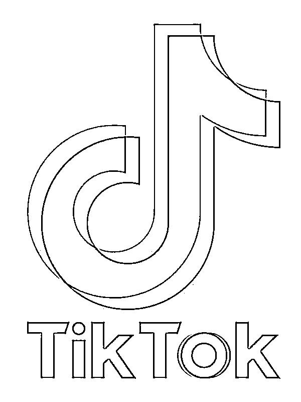 Kleurplaat tiktok logo cute easy drawings logo outline coloring pages