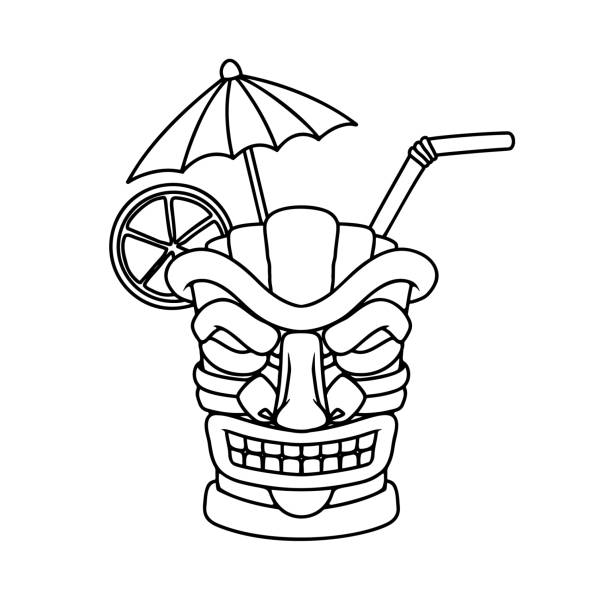 Tiki bar icons stock illustrations royalty