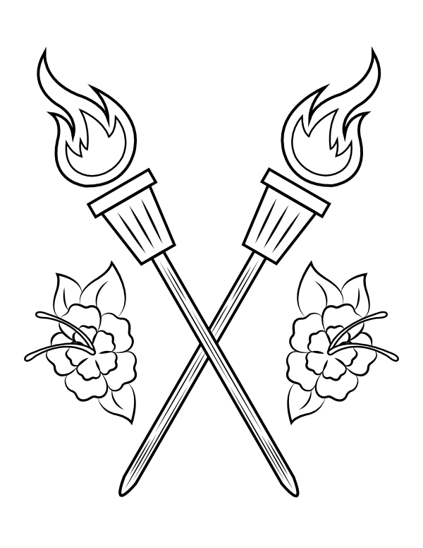 Printable tiki torch coloring page