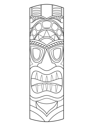 Tiki mask coloring page free printable coloring pages