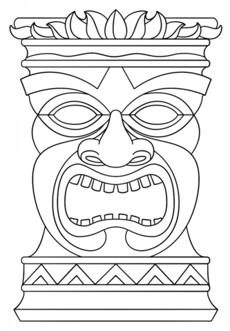 Tiki totem mask coloring page free printable coloring pages