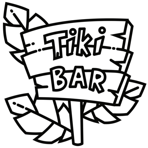 Tiki bar coloring page free printable coloring pages