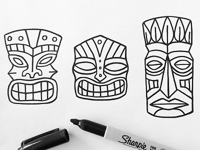 Tiki mask designs themes templates and downloadable graphic elements on