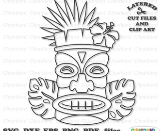 Instant download tiki mask svg cut file and clip art mercial license is included tm