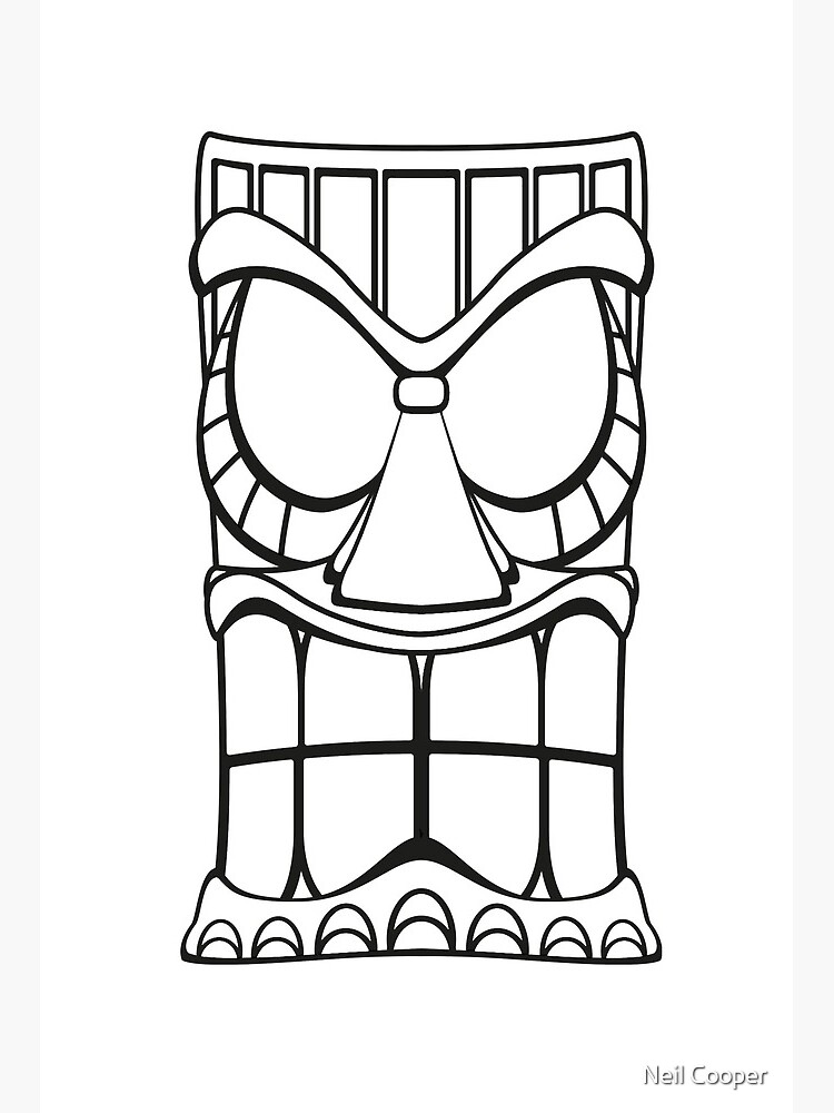 Tiki head art board print for sale by neil cooper