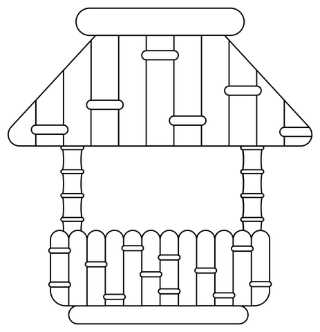 Tiki hut coloring page free printable coloring pages