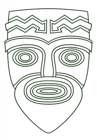 Tiki face coloring page free printable coloring pages