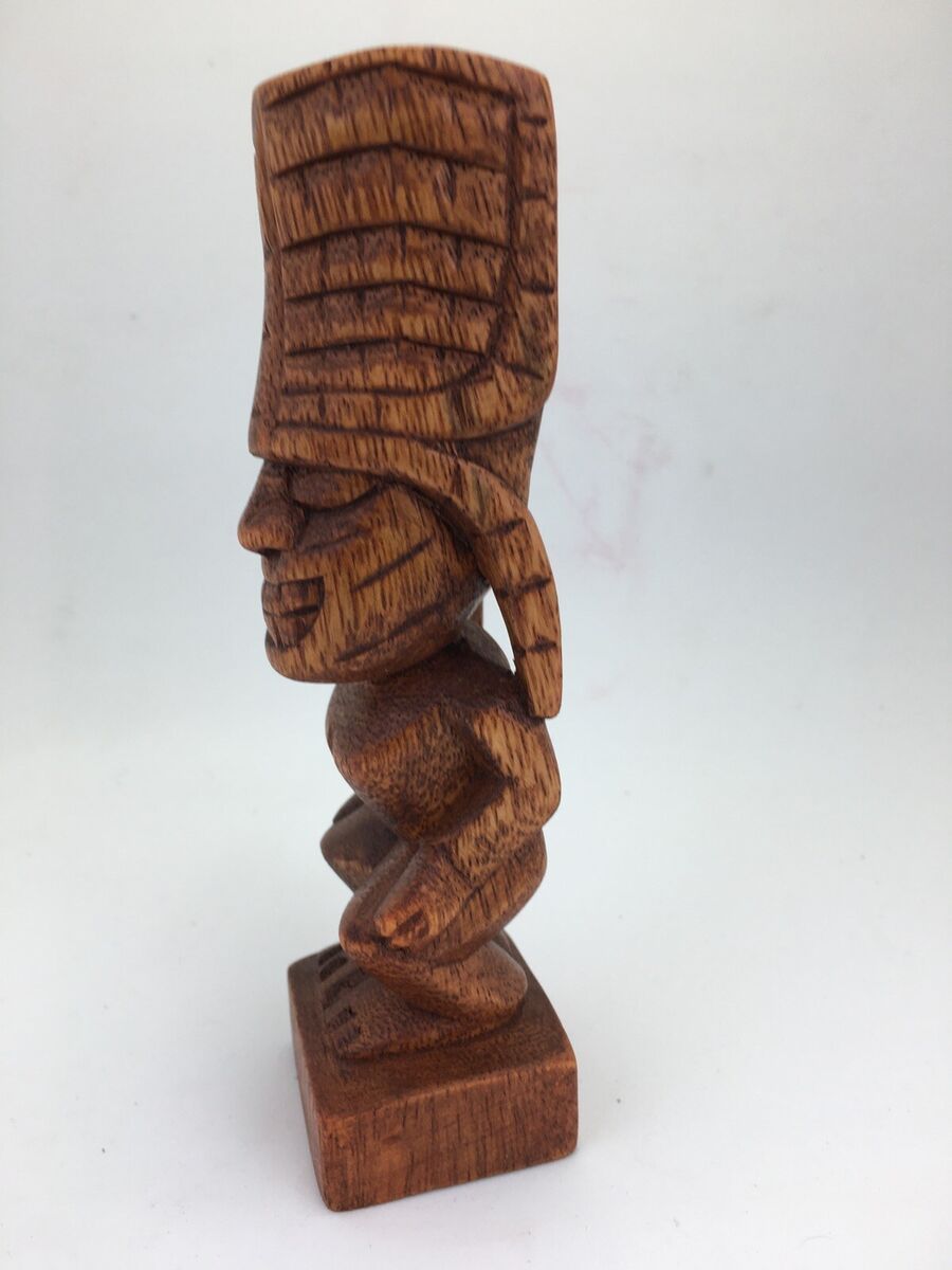 Tiki statue hand rved wood hawaiian tiki god kane hawaii idol figure âh