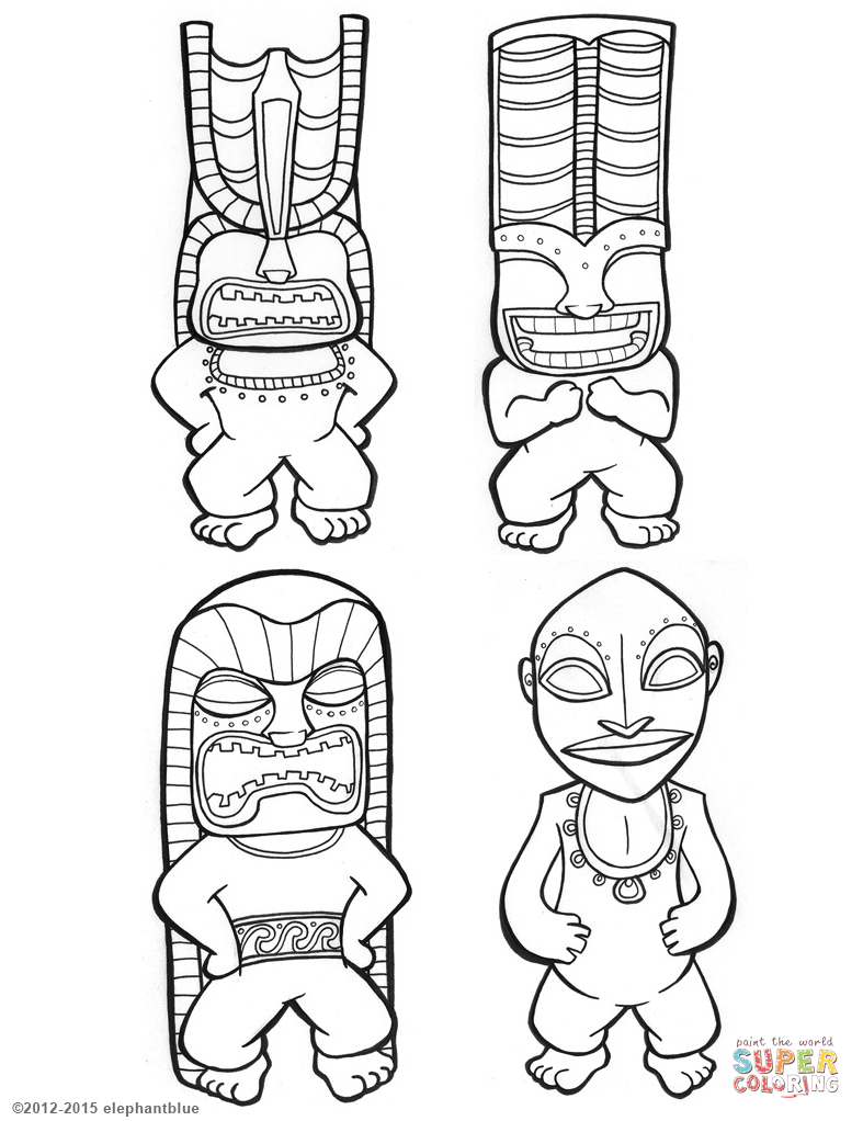 Tiki gods coloring page free printable coloring pages