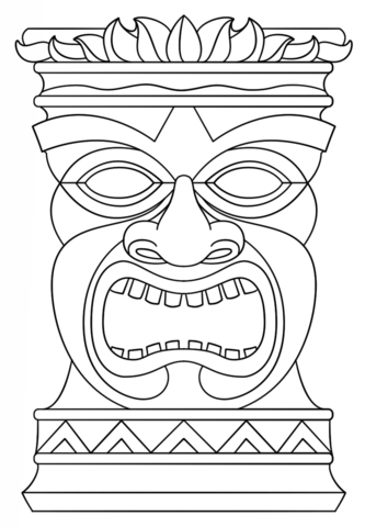 Tiki totem mask coloring page free printable coloring pages tiki faces tiki totem tiki mask