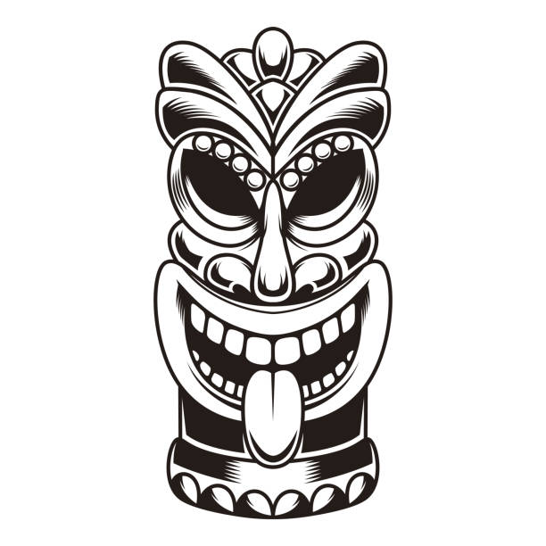 Tiki god tattoos stock illustrations royalty