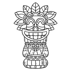 Tiki outline vector images over