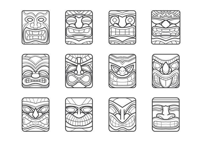 Download hawaii tiki mask vector pack for free tiki mask tiki totem tiki art