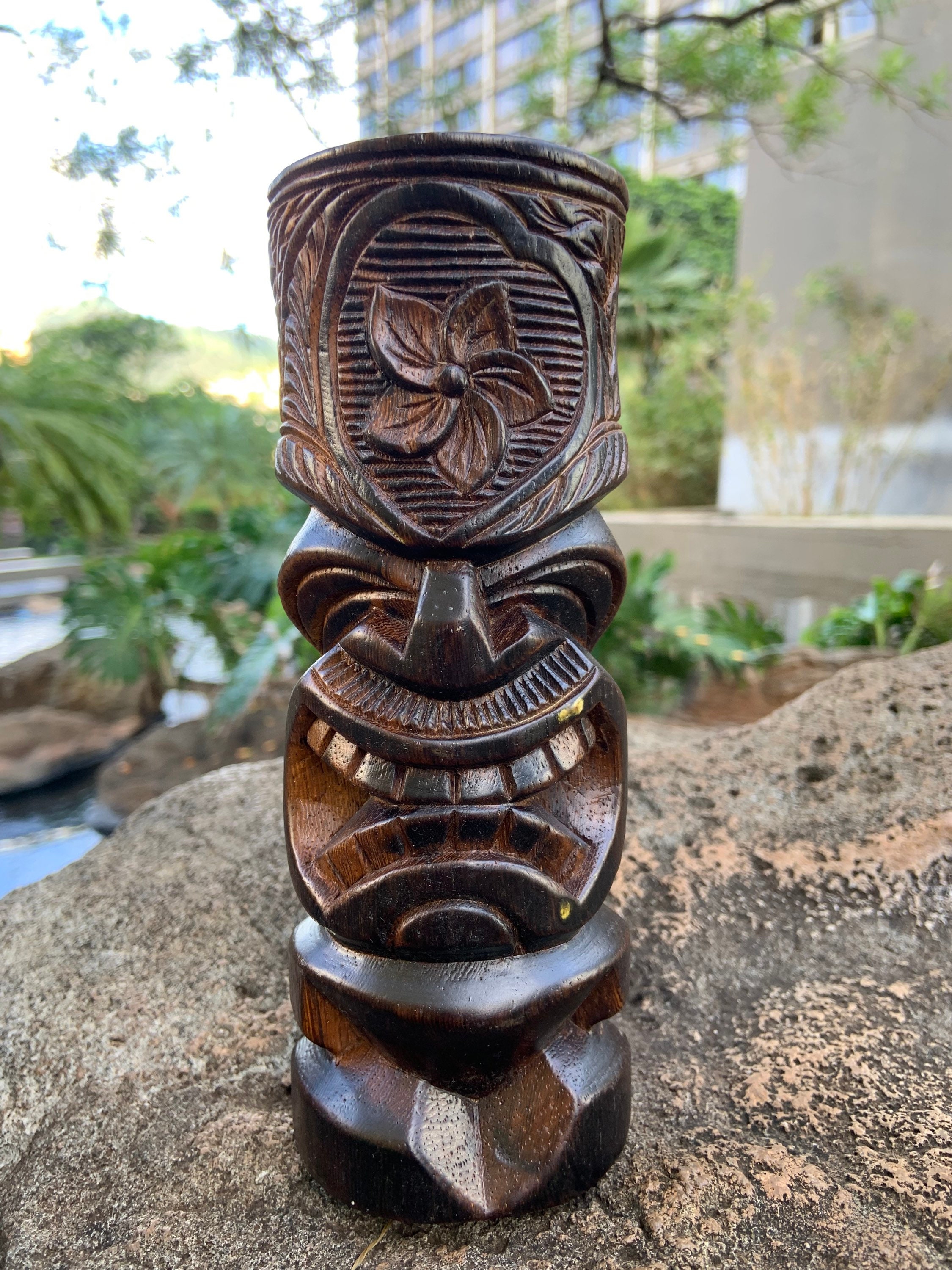 Kane tiki god of creation hawaiian tiki god woodcarving tiki face tiki gods tiki man tiki arts tiki statues made in hawaii