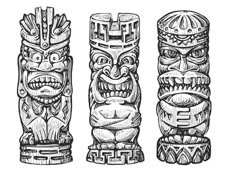 Tiki gods cliparts stock vector and royalty free tiki gods illustrations