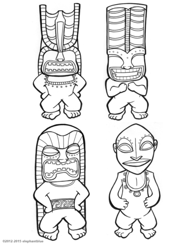 Tiki gods coloring page free printable coloring pages