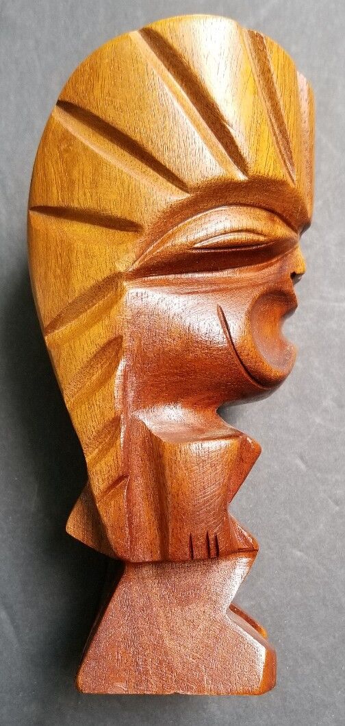 Tiki god ku statue hawaiian milo wood