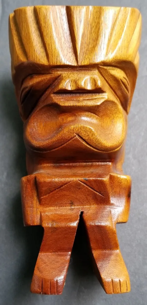 Tiki god ku statue hawaiian milo wood