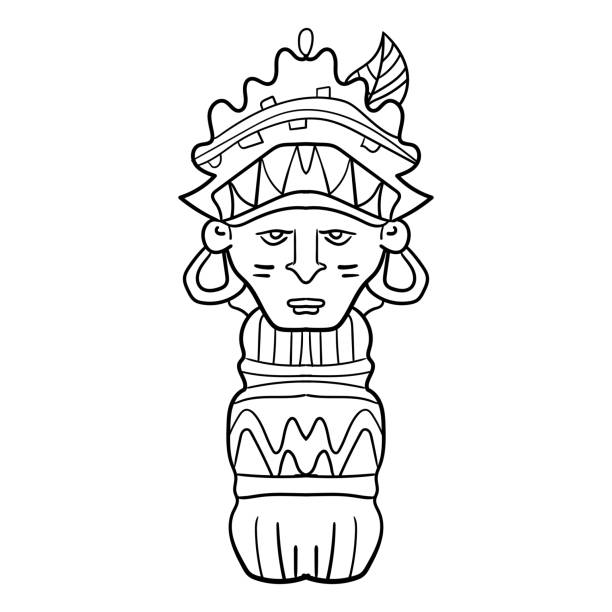 Clip art of tiki gods stock illustrations royalty