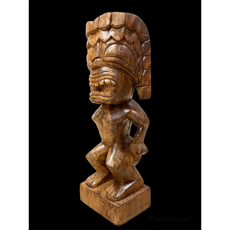 Ku tiki god traditional hawaiian replica stained