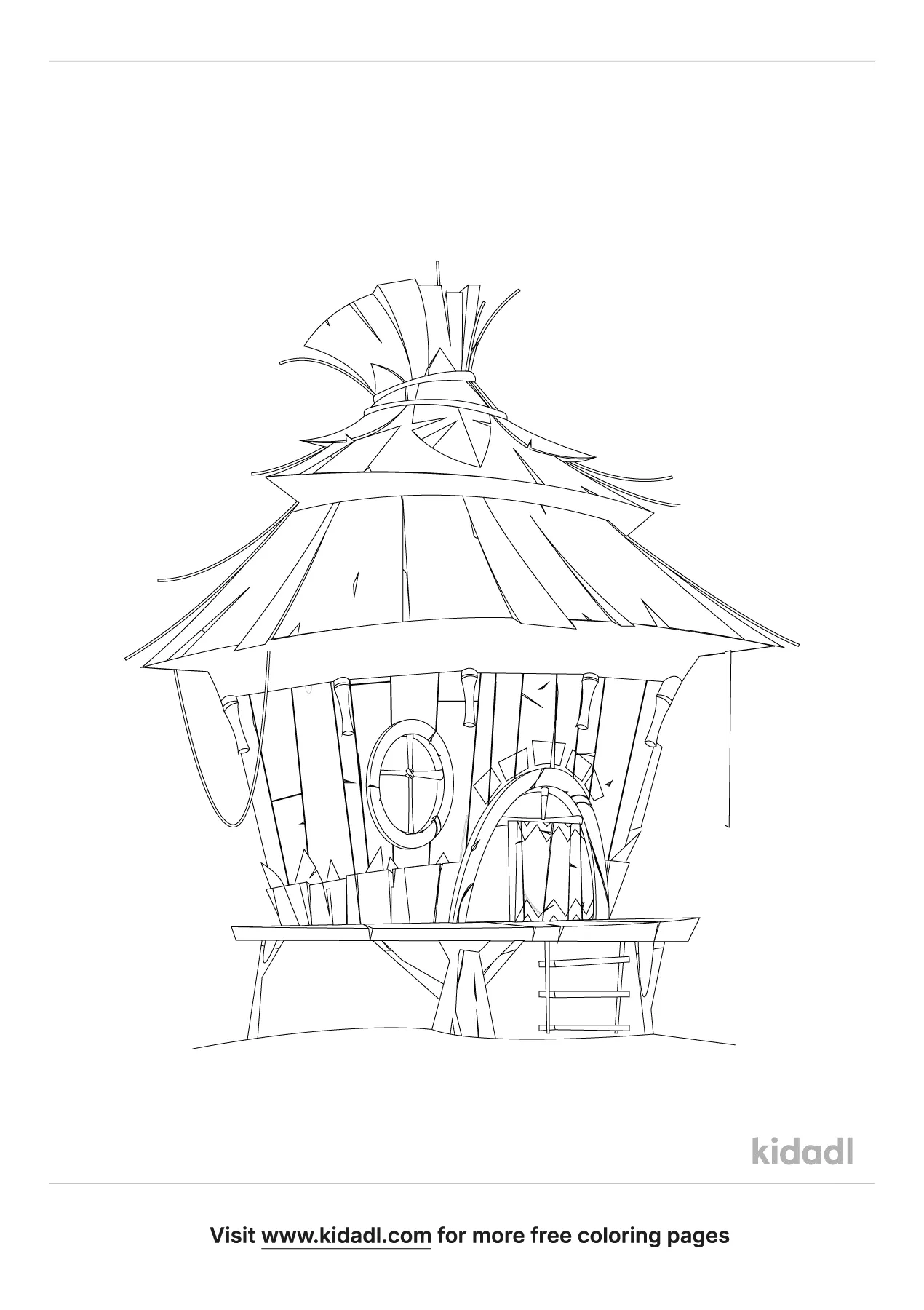 Free tiki hut coloring page coloring page printables