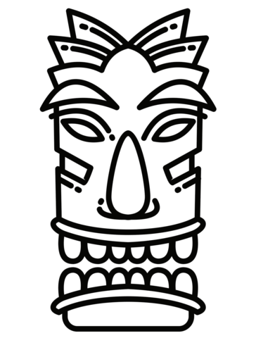 Tiki mask coloring page free printable coloring pages