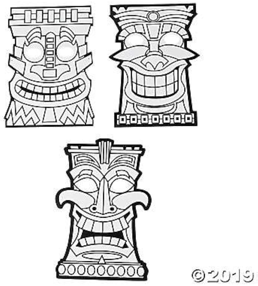 Color your own tiki mask