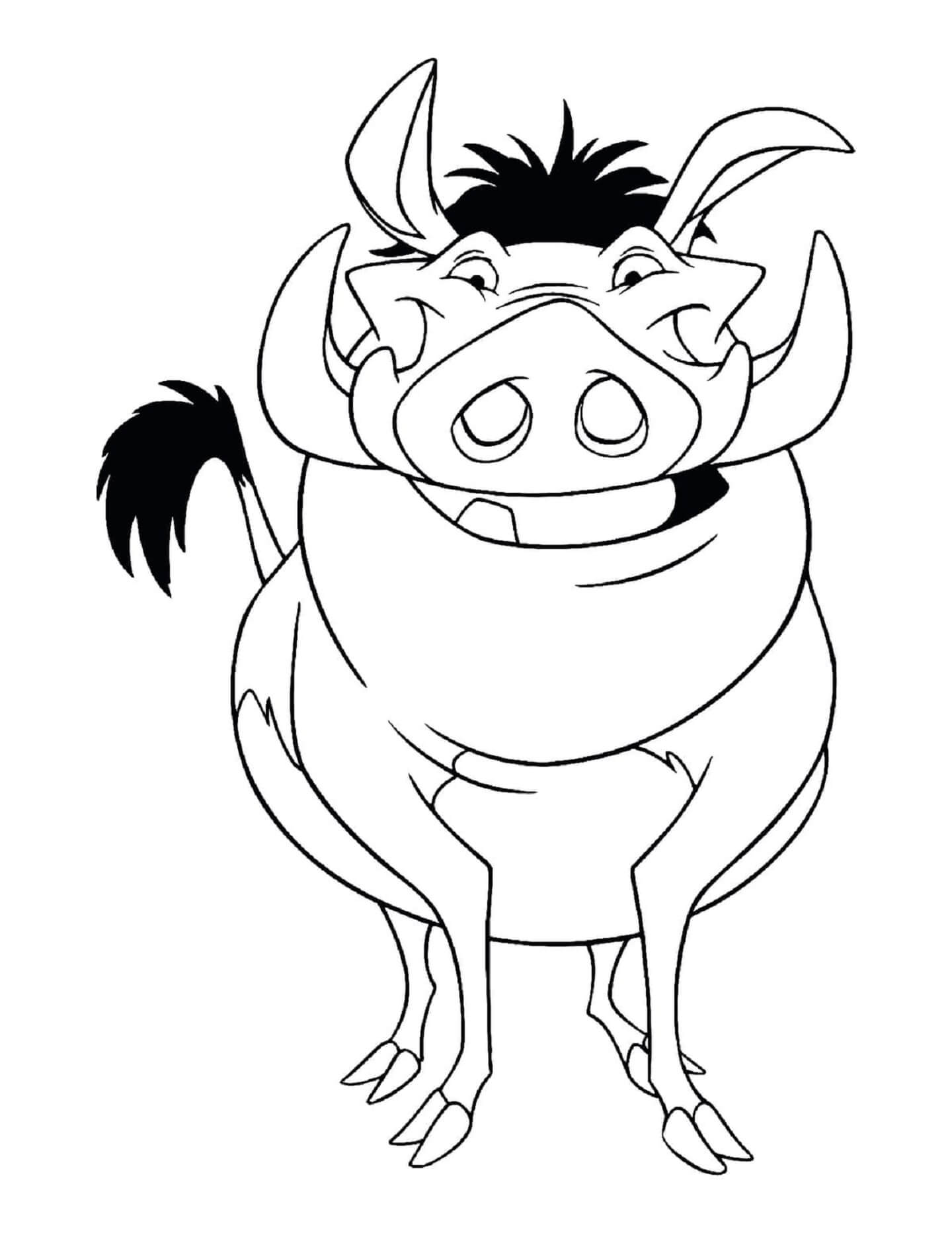 Fun pumbaa coloring page