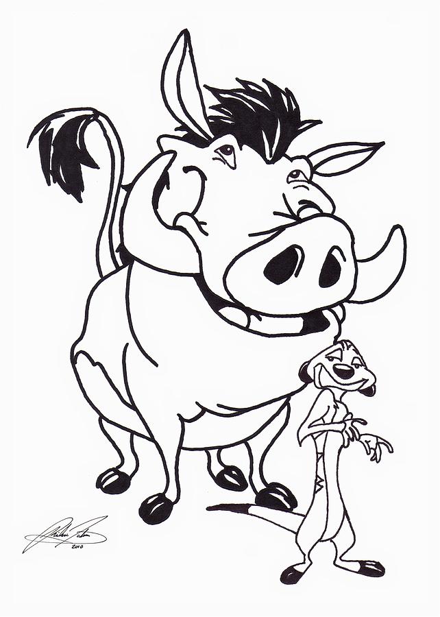 Timon and pumbaa drawing