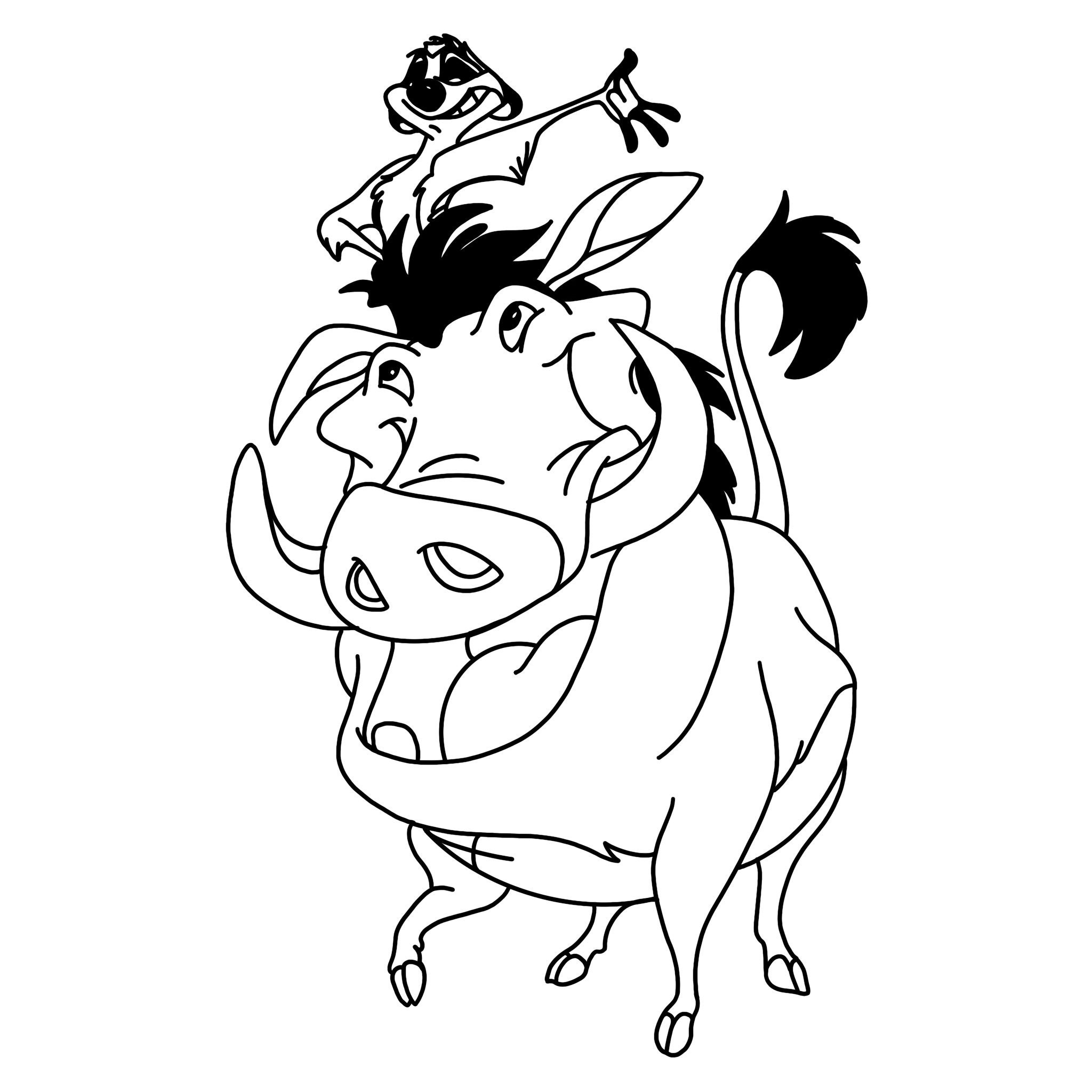 Timon and pumbaa the lion king digital files svgpdfpngjpeg the lion king coloring pages