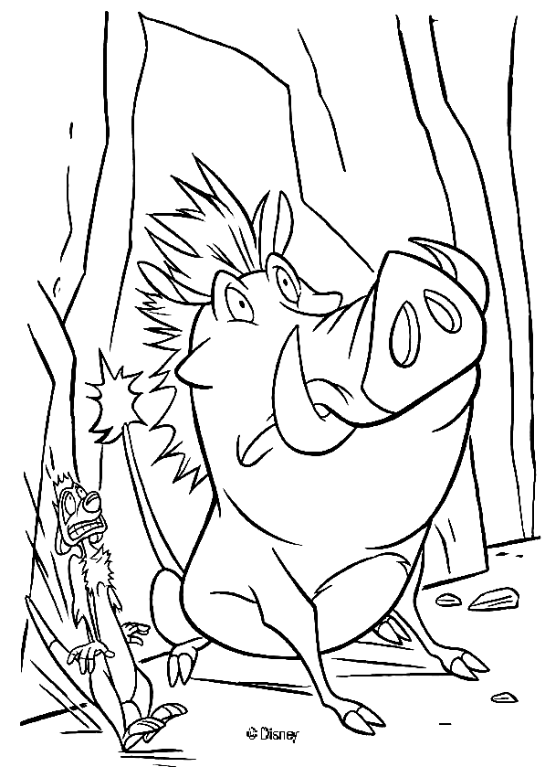 Timon and pumbaa coloring pages printable for free download