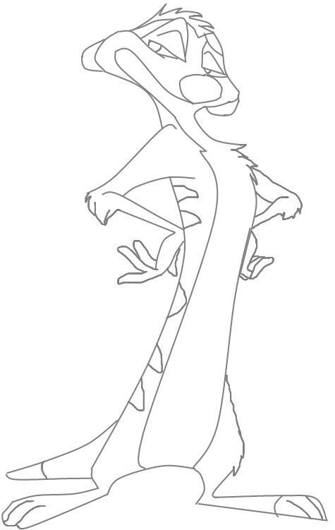 Timon lion king character coloring page