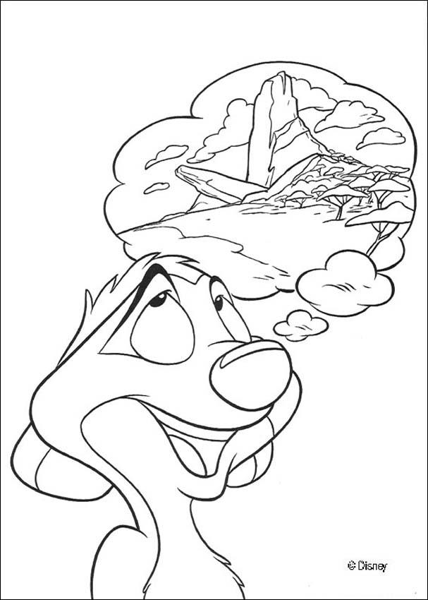 Timon dreaming coloring pages