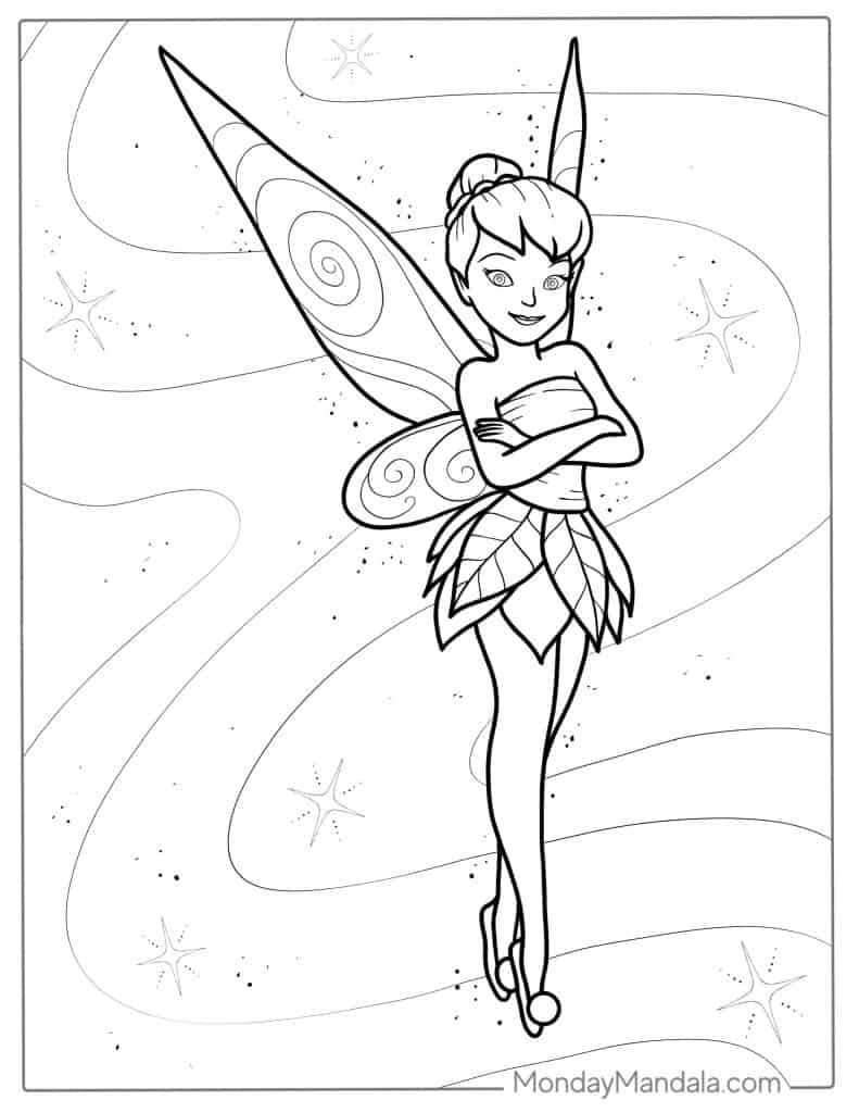 Tinker bell coloring pages free pdf printables