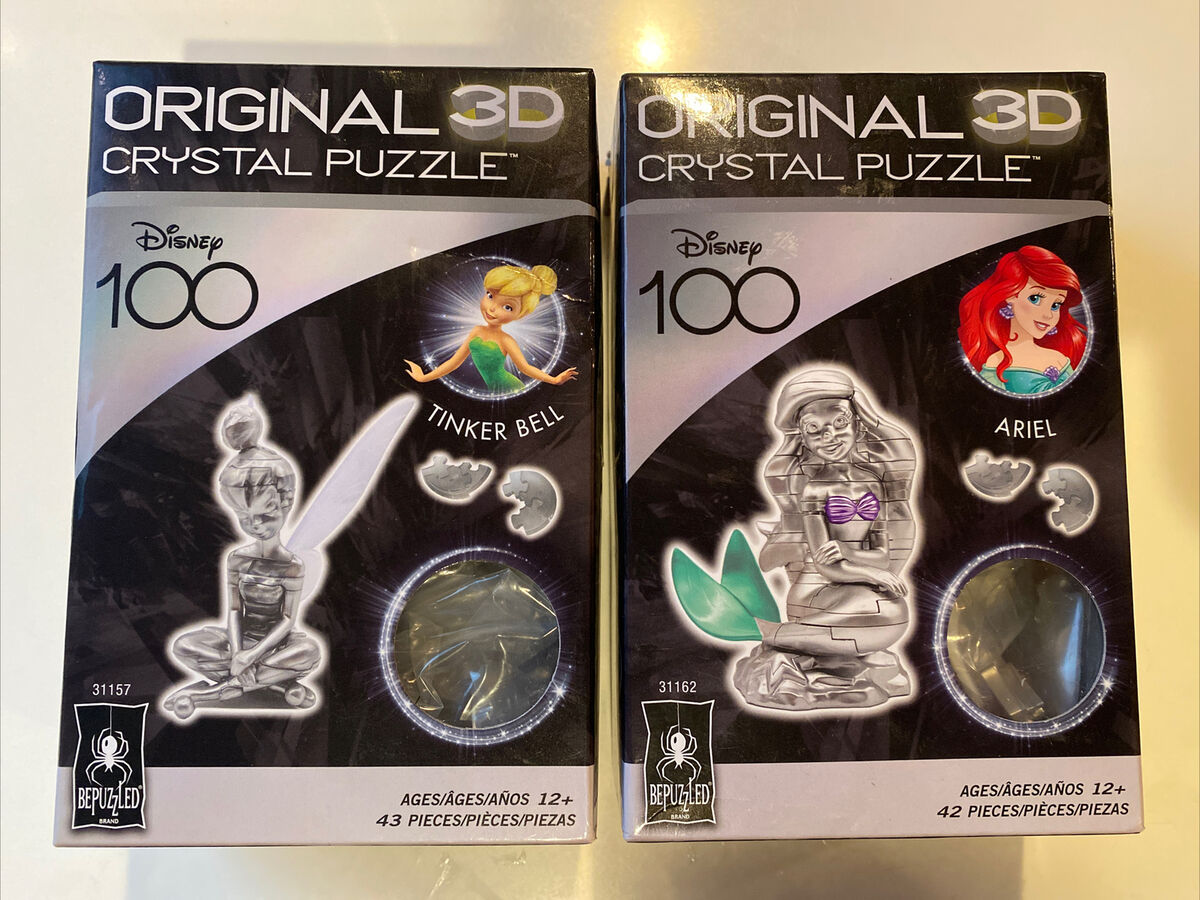 Disney years d crystal puzzle tinker bell ariel lot of